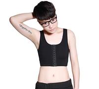 BaronHong Front 3 Row Hook élastique Respirant Binder Tomboy Trans Lesbiennes (Noir, L)