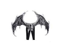 BaronHong Halloween Mardi Gras Costume Cosplay ailes de dragon démon pour adulte (argent-noir, M)