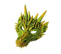 BaronHong Halloween Mardi Gras Costume Cosplay Demon Ailes de Dragon pour Adulte Enfant (M, Masque-Vert)