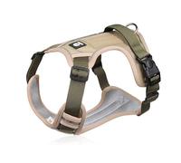 BaronHong Harnais pour chien anti-traction, gilet réfléchissant pour chien, harnais réglable avec poignée rembourrée facile à contrôler pour chiens de taille moyenne et grande (kaki, S)