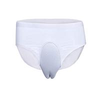 BaronHong Ice Soie Respirant Camel Toe Masquer Culotte Gaff Culotte Culotte Slip pour Crossdresser Transgenre (Blanc, S)