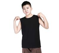 BaronHong Large épaule Coton survêtement Binder débardeur débardeur pour Tomboy Trans Lesbienne (Noir, XL)