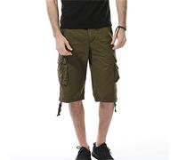 BaronHong Mens Coloré Mode Casual Coton Cargo Short Shorts Fit Fit (armygreen, 36)