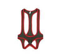 BaronHong Mens Mesh Respirant Justaucorps Singlet Underwear See Through One-Piece Jumpsuit Suspender Jockstrap(armygreen,M)