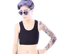 BaronHong Mesh Chest Binder Short Corset Sport Bra pour Tomboy Lesbian