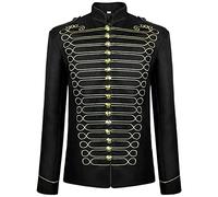 BaronHong Napoléon Militaire Batteur Parade Veste Steampunk Veste Militaire Broderie Dorée