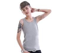 BaronHong Printemps Automne Coton Long Tank Top Binder Binder pour Tomboy Trans Lesbian (Gris, L)