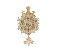 BaronHong Puzzle 3D, ensemble de montres en bois, construction de bricolage, horloge murale mécanique, pendule suspendue, cadeau pour adultes et adolescents (jaune, M)