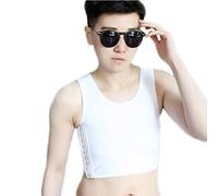 BaronHong, Reliure de Coffre à Mailles Multicolore colorée pour Tomboy Trans, Lesbienne (Blanche, 4XL)