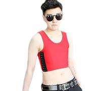 BaronHong, Reliure de Coffre à Mailles Multicolore colorée pour Tomboy Trans, Lesbienne (Rouge, M)