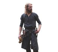 BaronHong Renaissance Chemise à manches longues Odin Moyen-Âge Viking LARP Sous-tunique 17ème siècle Costume vintage Cosplay, bleu, M