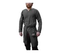 BaronHong Renaissance Chemise à manches longues Odin Moyen-Âge Viking Larp Sous-tunique 17ème siècle Costume vintage Cosplay, gris, L