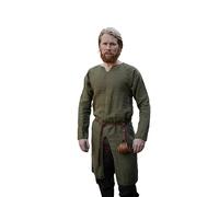 BaronHong Renaissance Chemise à manches longues Odin Moyen-Âge Viking LARP Sous-tunique pour homme Costume vintage Cosplay du 17ème siècle, vert, XL