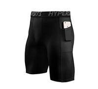 BaronHong Short de Compression pour Homme avec Poches et Collant de Course à Pied (Noir, L)