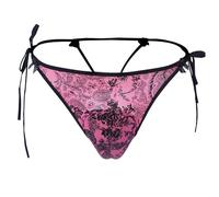 BaronHong Sous-vêtement pour homme avec coussinets en dentelle et coussinets d'orteils de chameau Sissy Cross-Dresser, string, string, slip transgenre, Rose, taille unique