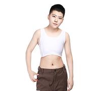 BaronHong sous-vêtement pour Reliure Thoracique Mesh IceSilk pour Tomboy Trans lesbien (Blanc, S)