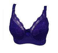 BaronHong Soutien-Gorge Bralette pour Faux Seins Mastectomie Seins en Mésanges en Sein Voir À Travers Floral Dentelle (Violet, 42/95)
