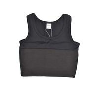 BaronHong Tomboy Trans Coffre de Bain lesbien Binder Corset Débardeur Court Pull on Fermeture (Noir, L)