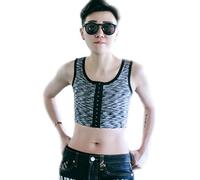 BaronHong Tomboy Trans Lesbian Summer Chest Binder Corset Plus la Taille Coloré Court Débardeur (Gris, M)