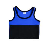 BaronHong Tomboy Trans Lesbian Swim Corset court à bretelles Pull On Closure, bleu, S