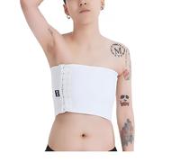 BaronHong Tomboy Trans Lesbienne sans Bretelles Taille Plus classeur Poitrine avec 20 cm Bande élastique (Blanc, 5XL)