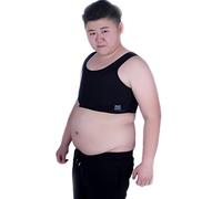 BaronHong Tomboy Trans Mesb Poitrine Mesh Poitrine liant Corset Plus Size Court débardeur (Noir, M)