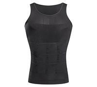 BaronHong Veste Chemise gynécomastie Compression pour Cacher Seins Homme Shapewear Minceur Moobs Hommes Aplatir Abdomen Entier (Gris, XXL)