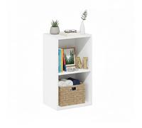 Baroni Home Bibliothèque Modulable en Cubes Blanche, Étagère Modulaire 2 Niveaux Multifonctions pour Salon, Chambre et Entrée, Design Moderne, Montage Simple, 24x31x54 cm