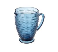 Baroni Home Carafe en verre avec détails en relief à Pois, pichet avec poignée, design moderne, carafe avec système anti-goutte, facile à nettoyer, boissons chaudes et froides, 1L, 20 x 13 x 19 cm