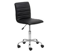 Baroni Home Chaise de Bureau Ergonomique avec roulettes en Acier pour étude et Travail, Chaise sans accoudoirs, Fauteuil de Bureau, 85x47x40 cm, Noir