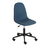 Baroni Home Chaise de Bureau Pivotante et Rembourrée, Fauteuil de Bureau avec Assise Ergonomique, Chaise avec Hauteur Réglable, sans Accoudoirs, 63x40x93 cm, Bleu