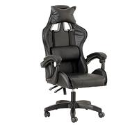 Baroni Home Chaise de Gaming, Chase de Jeux Ergonomique Chaise de Bureau avec Confortable Dossier réglable, Appui-tête et Soutien Lombaire, Noir
