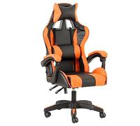 Baroni Home Chaise de Gaming, Chase de Jeux Ergonomique Chaise de Bureau avec Confortable Dossier réglable, Appui-tête et Soutien Lombaire, Orange