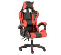 Baroni Home Chaise de Gaming, Chase de Jeux Ergonomique Chaise de Bureau avec Confortable Dossier réglable, Appui-tête et Soutien Lombaire, Rouge