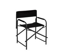 Baroni Home Chaise de réalisateur pliable en acier tubulaire, fauteuil ergonomique gain de place en toile pour camping, mer, plage, 56 x 44 x 76 cm, noir