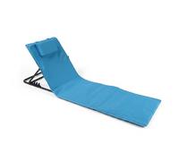 Baroni Home Chaise longue pliable de plage avec coussin rembourré, dossier inclinable, poche de rangement, chaise longue portable pour mer, piscine, camping, 48 x 150 x 52 cm (1, bleu ciel)