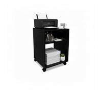 Baroni Home Chariot de Bureau avec 4 roulettes pivotantes à 360°, Meuble Organisateur pour imprimante et Fournitures, Structure en MDF résistant, 20x40x46 cm (2 Compartiments Blanc)