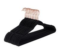 Baroni Home Cintres en velours 20 pièces, cintres de 44,5 cm, gain de place avec surface antidérapante design, capacité de charge élevée, pour manteaux chemises, vêtements, noir