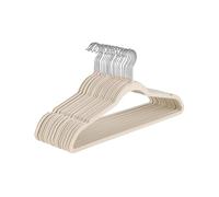 Baroni Home Cintres en velours 20 pièces, cintres de 44,5 cm, gain de place avec surface antidérapante design, capacité de charge élevée, pour manteaux chemises, vêtements, crème