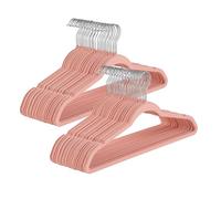 Baroni Home Cintres en velours 50 pièces, cintres de 44,5 cm, gain de place avec surface antidérapante design, capacité de charge élevée, pour manteaux chemises, vêtements rose poudré