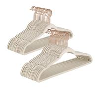 Baroni Home Cintres en Velours 50 Pièces, Cintres de 44,5 cm, Gain de Place avec Surface Antidérapante Design, Crochet Pivotant à 360°, Capacité Élevée pour Manteaux Chemises et Vêtements, Crème