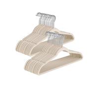 Baroni Home Cintres en velours 50 pièces, cintres de 44,5 cm, gain de place avec surface antidérapante design, capacité de charge élevée, pour manteaux chemises, vêtements, crème