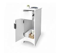 Baroni Home Colonne de Salle de Bain Gain de Place, Meuble Haut avec Étagères Ouvertes et Tiroirs, Multifonction, Colonne pour Cuisine et Chambre, 30x30x180 cm (1 Porte 1 Tiroir Blanc)