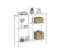 Baroni Home Console d'entrée, table console avec structure en métal et étagères en MDF, meuble peu encombrant pour entrée, salon et couloir, facile à installer, 100 x 30 x 87 cm (blanc 4 étagères)