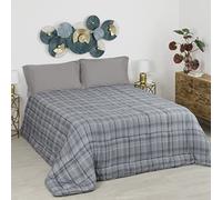 Baroni Home Couette d’Hiver en éco-Plume, Boutis Chaud et Doux 350gr/mq, hypoallergénique, Anti-acarien, édredon Respirant, Matrimoniale 260x260 cm, Couvre-Lit Pied de Poule Gris
