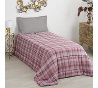 Baroni Home Couette d’Hiver en éco-Plume, Boutis Chaud et Doux 350gr/mq, hypoallergénique, Anti-acarien, édredon Respirant, Lit Simple 170x260 cm, Couvre-Lit Pied de Poule Rose