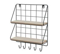 Baroni Home Étagère murale, étagère rustique pour salle de bain, cuisine, chambre à coucher, étagère murale en fer et métal, couleur (noir, 2 étagères)