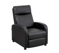 Baroni Home Fauteuil Reclinable en Soft Foam, avec Dossier Inclinable à Poussée, Repose-Pieds, Antidérapants, Fauteuil Relax Push-Back, Facile à Monter, Confortable, Noir, 66x75x99 cm (Push-Back)