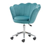 Baroni Home Fauteuil Rembourré avec Roues Argentées en Velours, Chaise de Bureau à roulettes, Fauteuil de Bureau Réglable, raffiné et Confortable, Tiffany, 69x71x84 cm
