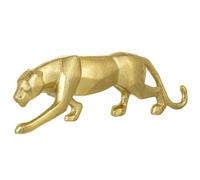 Baroni Home Figurine décorative en résine, décoration de la maison, figurine animal, design moderne, pour la maison et le bureau, idée cadeau, couleur or, 24 x 5 x 7 cm (léopard)